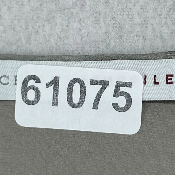 CHAIKEN PROFILE Top 0 XS Stretch Silk Satin Pleated Cap Sleeve Gray Silver USA - Picture 14 of 14